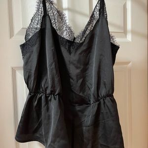 SHEIN curve peplum silk blank tank top